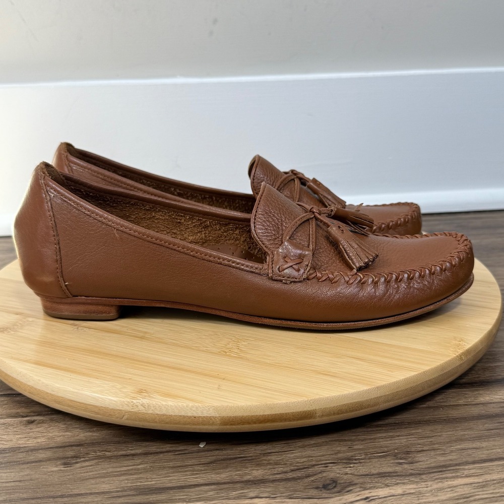 Good Cole Haan Loafers Womens 10 Brown Good Tassel Pebbled Leather Flats